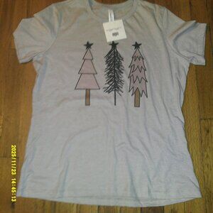 NWT Rustic Christmas Trees Tee Sz M